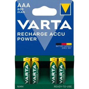 4 x HR03/AAA 800MAH NIMH PILES RECHARGEABLES VARTA