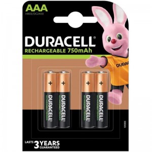 4 x HR03/AAA 750MAH NIMH PILES RECHARGEABLES DURACELL